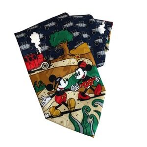 Vintage Mickey and Minnie‎ Mouse Locomotive Themed Tie Disney Mickey Mouse  Walt
